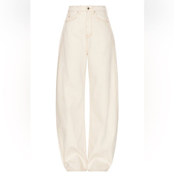 GRLFRND Austen High Rise Curve Jeans Cream Straight Leg denim pants FWRD 32 - Picture 3 of 14